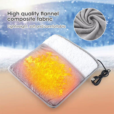 USB Electric Foot Warmer Thermostatic Shoes Winter Feet Heater for Home Bedroom Sleeping Thermal Plush Heating Slippers